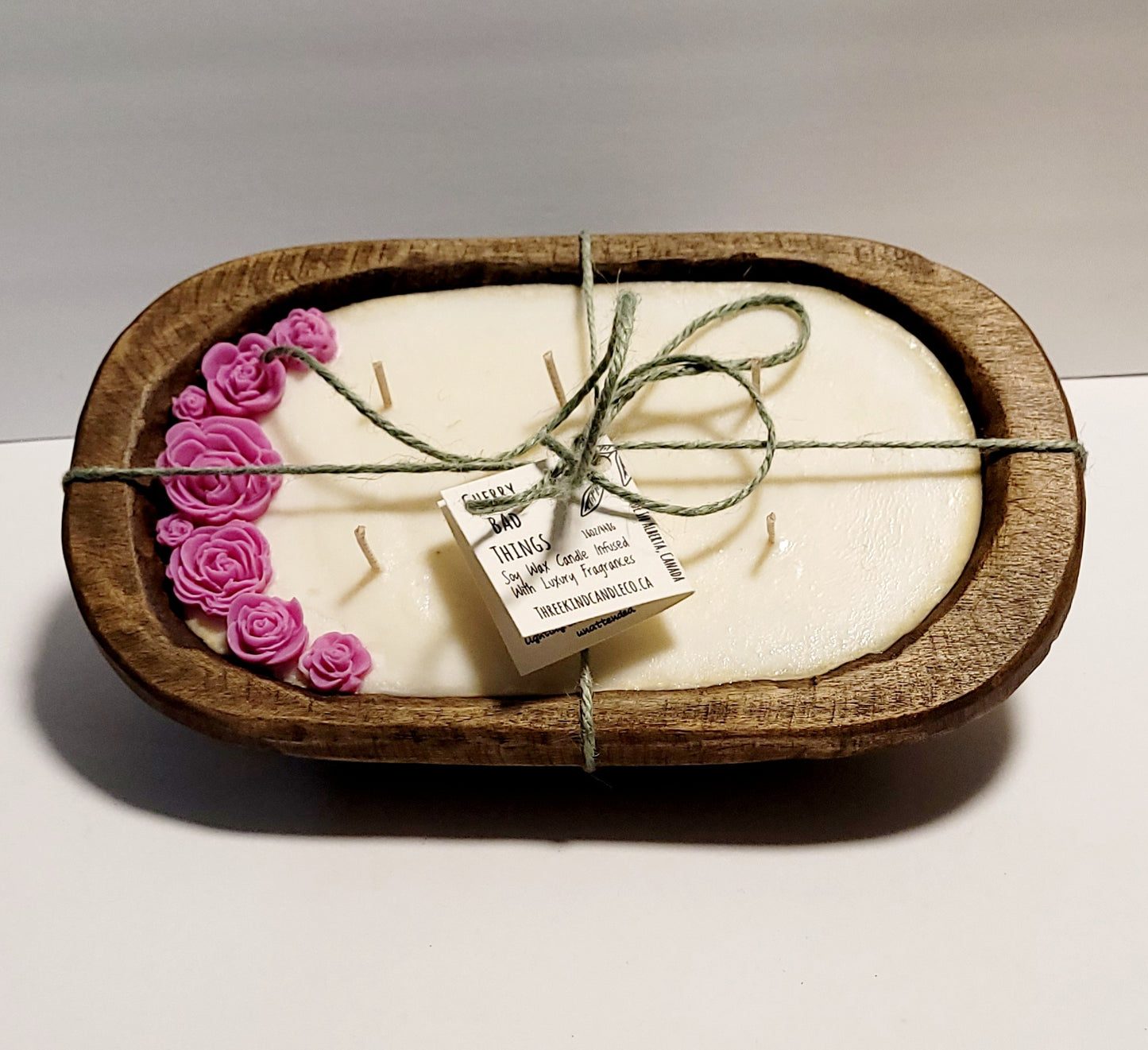 Flower Mini Wood Dough Bowl