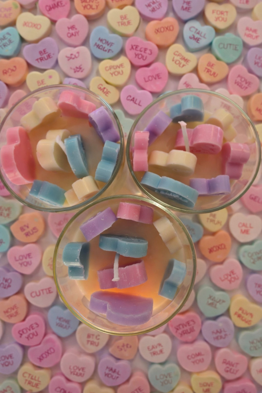 Conversation Hearts Candle