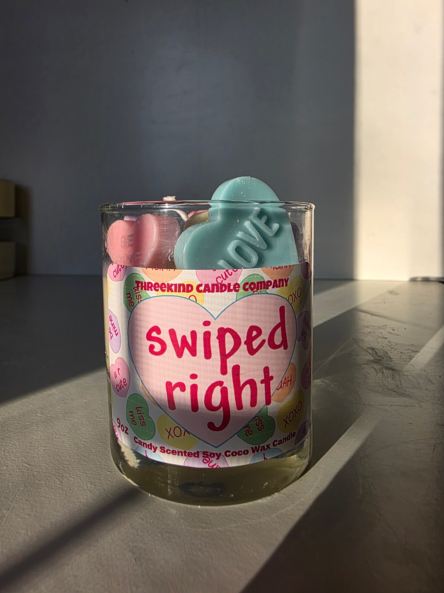 Conversation Hearts Candle