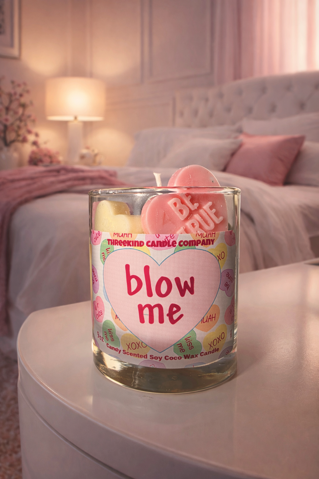 Conversation Hearts Candle
